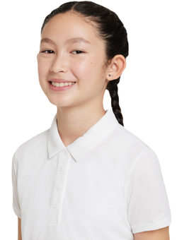 Футболка для девочки теннисная Nike Dri-Fit Victory Golf Polo - white/black