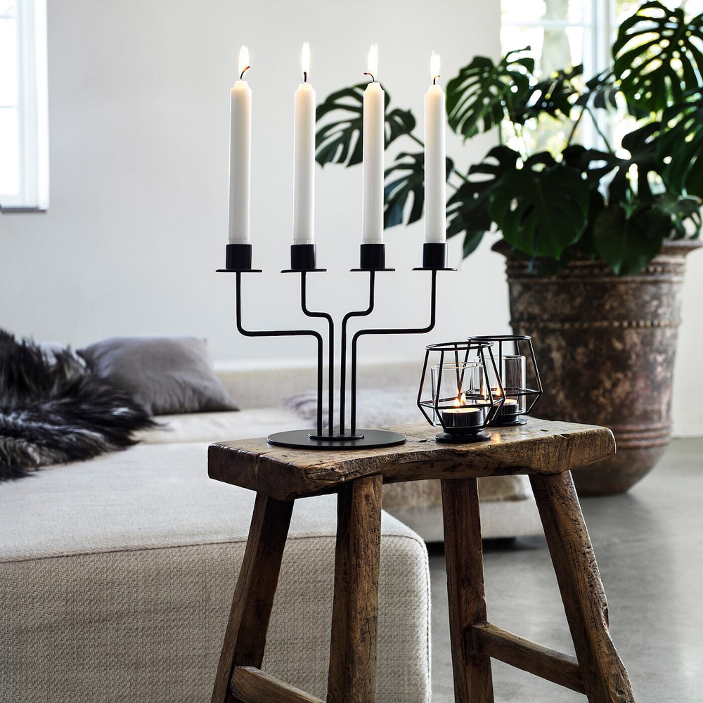 IKEA PÄRLBAND  (ИКЕА ПÄРЛБАНД)  -  Подставка для чайных ламп, черная, 10 см