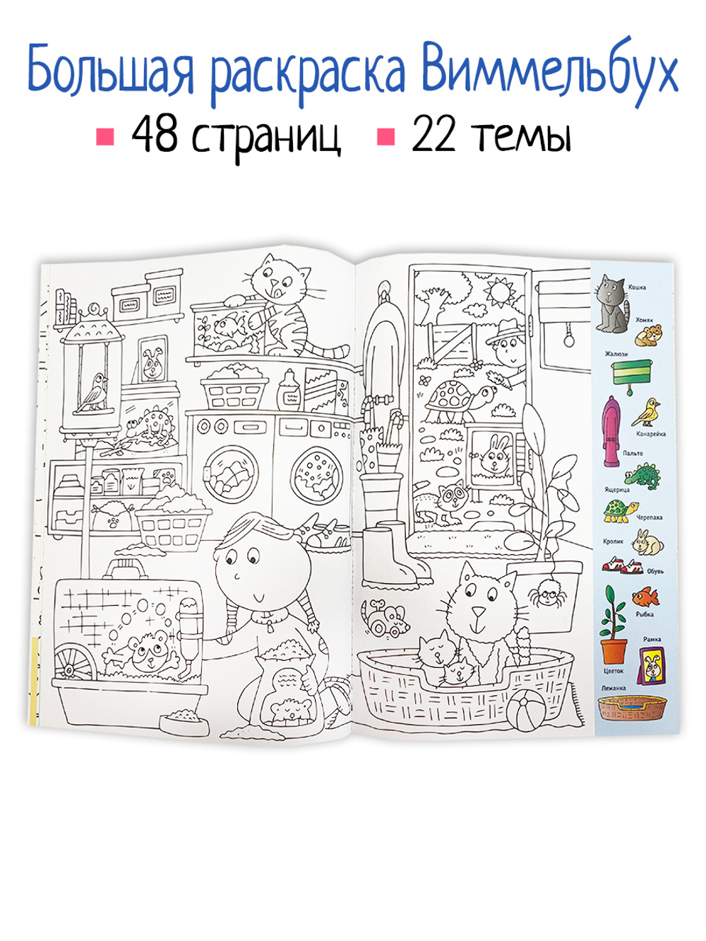 Книга раскраска 300 слов. Найди и раскрась 5+