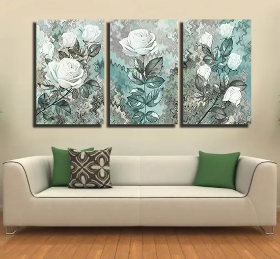 Модульная картина "Триптих из роз"