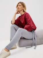 Штаны оверсайз на завязках с запахом большие размеры