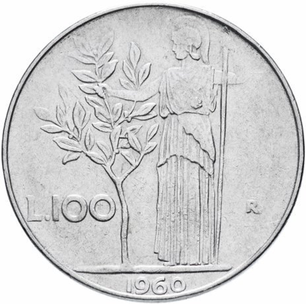 Италия 100 лир 1955-1989 (случайный год) XF-AU