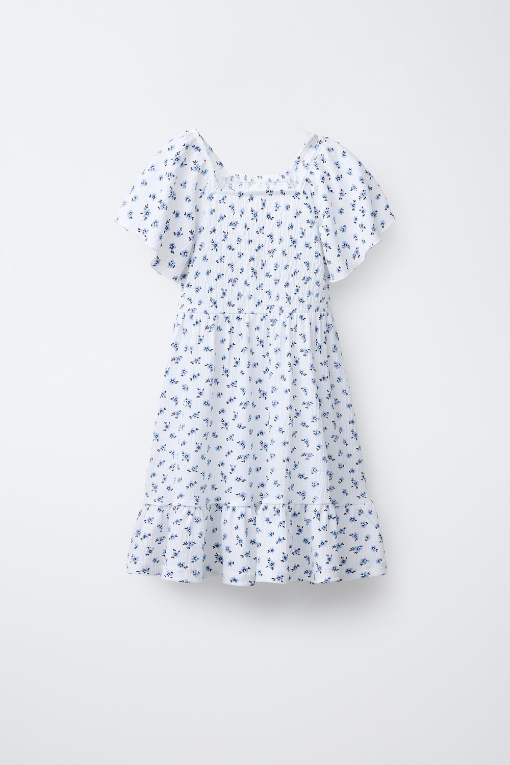 ZARA ПЛАТЬЕ ИЗ РЕЛЬЕФНОЙ ТКАНИ, БЕЛЫЙ