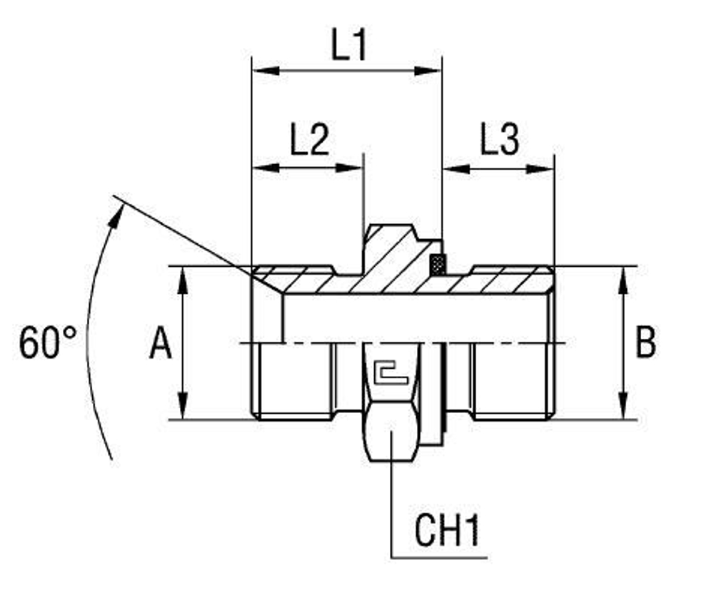 Штуцер FE BSP 1/4 - BSP 1/4