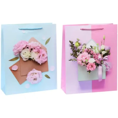 Пакет подарочный «Счастье!» 26*32*10 см, микс