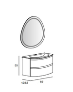 Мебель для ванной Cezares VAGUE 70 Grigio talpa opaco 54905