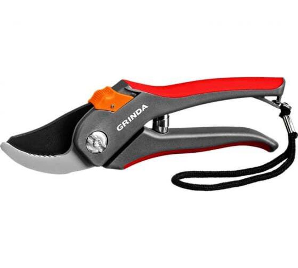 Секатор GRINDA с 2-комп.рук, плоскостной 205 мм  G-26 423102