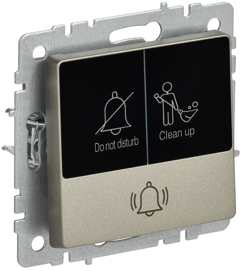 BRITE Кнопка звонка с индикацией для отелей 10А ВС10-1-9-БрШ шампань IEK