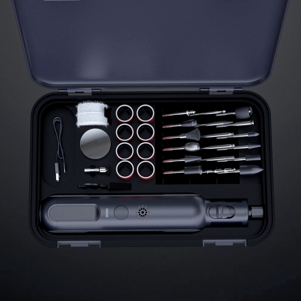 Гравер аккумуляторный Greenworks GPT-8VRT, 8V, Арт.3200707, с принадлежностями 52 шт