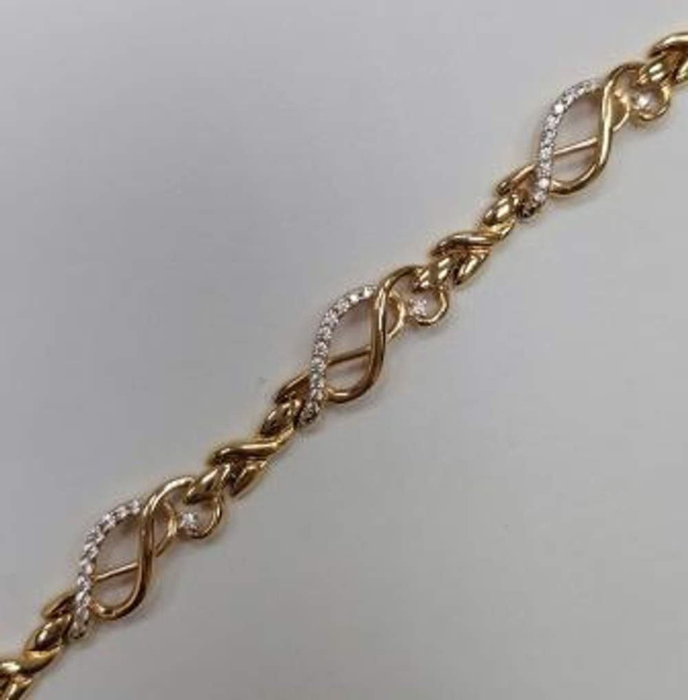 Браслет из золота с фианитами