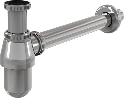 Сифон для раковины Alcadrain 32 мм, цельнометаллический, с накидной гайкой 5/4", хром (A431)