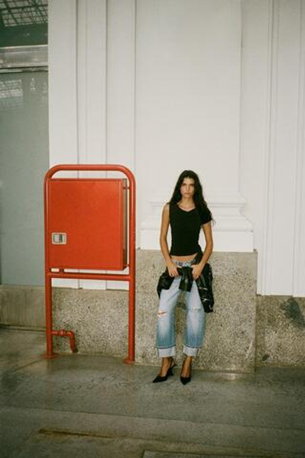 ZARA АСИММЕТРИЧНЫЙ ТОП СО СБОРКАМИ, ЧЕРНЫЙ