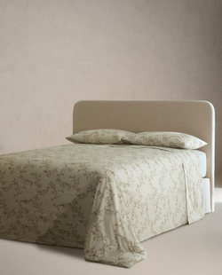 Zara Home - Простыня с принтом в виде листьев, зеленый, 160x280 см