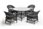 "Дольче" обеденная группа из искусственного ротанга, цвет графит
