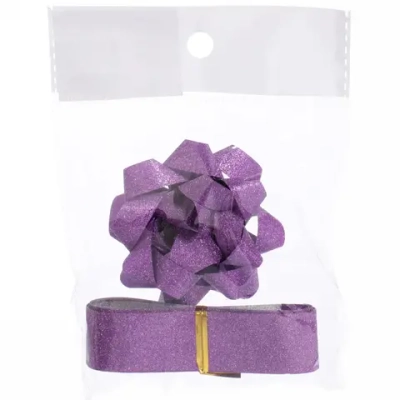 Набор для декорирования «Мерцание» бант 6см, лента 2см (3м), Сиреневый