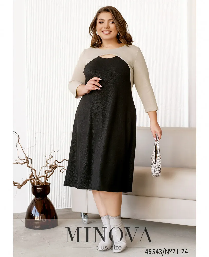Платье 21-24-черный-бежевый Minova