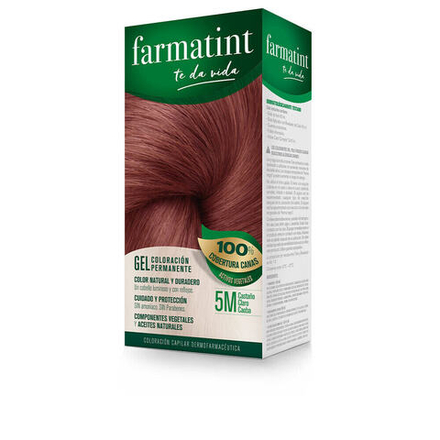 Farmatint Permanent Coloring Gel No. 5M-Light Brown Mahogany Перманентная краска для волос на растительной основе и маслах без аммиака,оттенок махагоновый светлый шатен