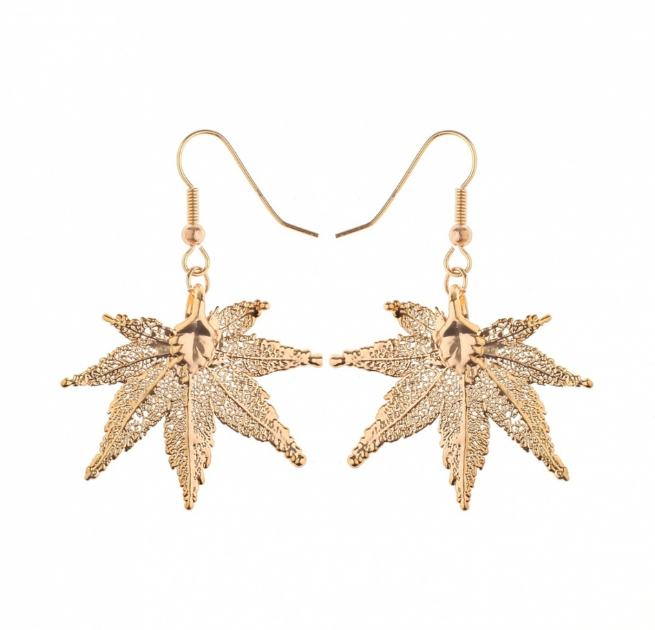 Серьги листья Ester Bijoux Японский Клён LF55C-RG BR