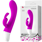 Лиловый G-вибратор Freda с зайчиком - 18,9 см. (Цвет: лиловый)