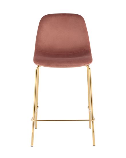 Стул полубарный Валенсия SN, велюр розовый, золотые ножки 2 шт