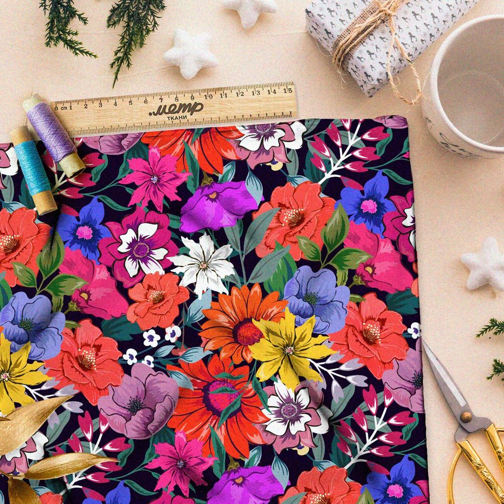 Ткань бязь «вальс цветов» клод моне