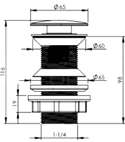 Комплект Донный клапан EWRIKA 8500385200 сталь + Сифон Wirquin Минор 30718050 бутылочный, белый