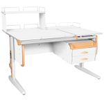 Растущая парта СУТ 25 с задними полками СУТ.15.210 и СУТ.15.240 и навесной тумбой (1200×880 мм)