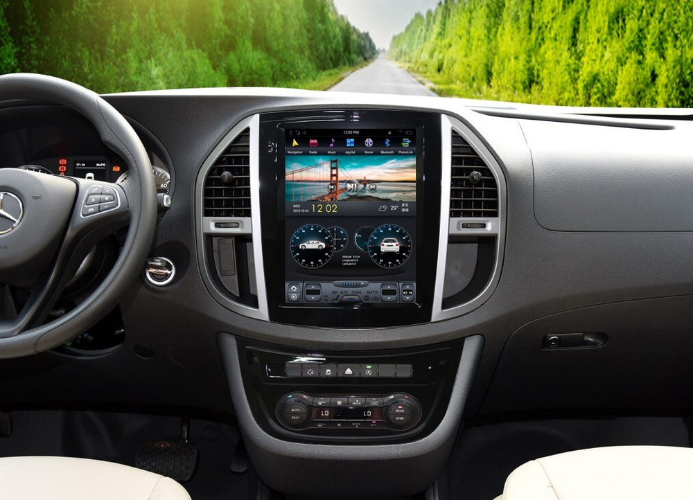 Магнитола для Mercedes-Benz Vito 2014-2023 - Carmedia ZF-1078-Q6 вертикальный экран 10.4" в стиле "Тесла" на Android 11, 8Гб+128Гб, CarPlay, 4G SIM-слот