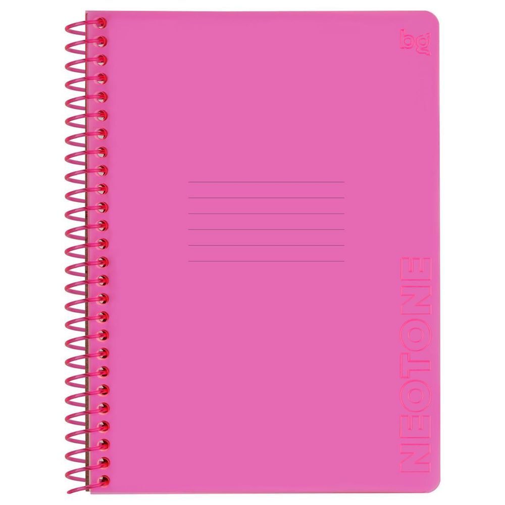 Тетрадь 48л. А5, клетка на пластиковом гребне, пластиковая обложка &quot;Neon. Pink&quot; (BG)