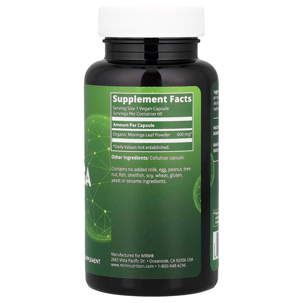 MRM Nutrition, листья моринги, 60 веганских капсул (600 мг в 1 капсуле)