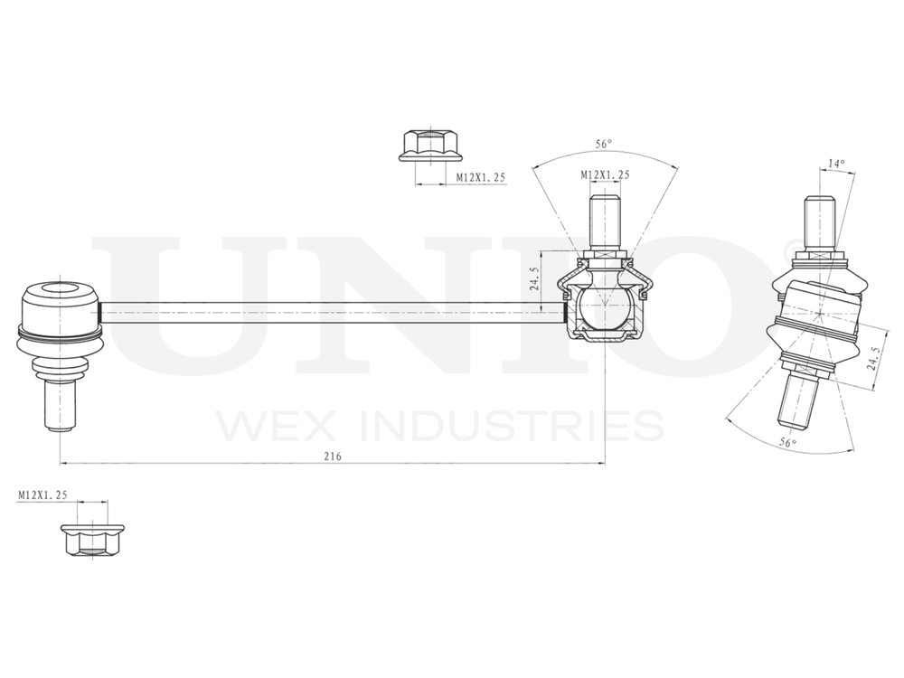 Стойка стабилизатора передняя правая UNIO SSP-50082