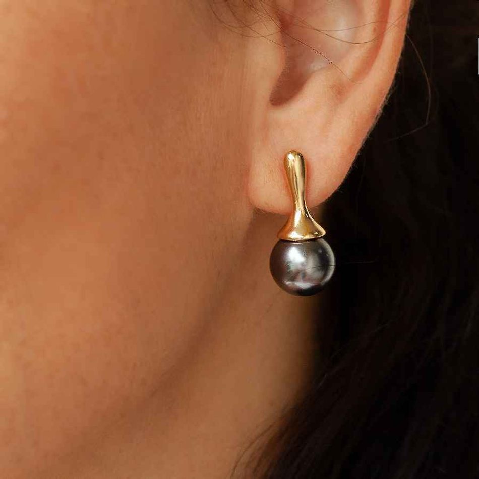 Серьги Possebon Graphite Pearl A0657.3 G