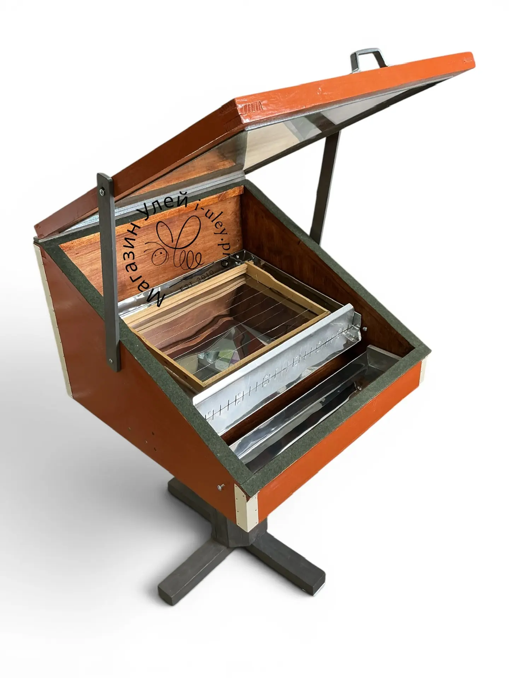 Воскотопка солнечная ПРОФИ на подставке (дерево, двойное стекло)