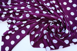 Вискоза фиолетовая в белый средний горох