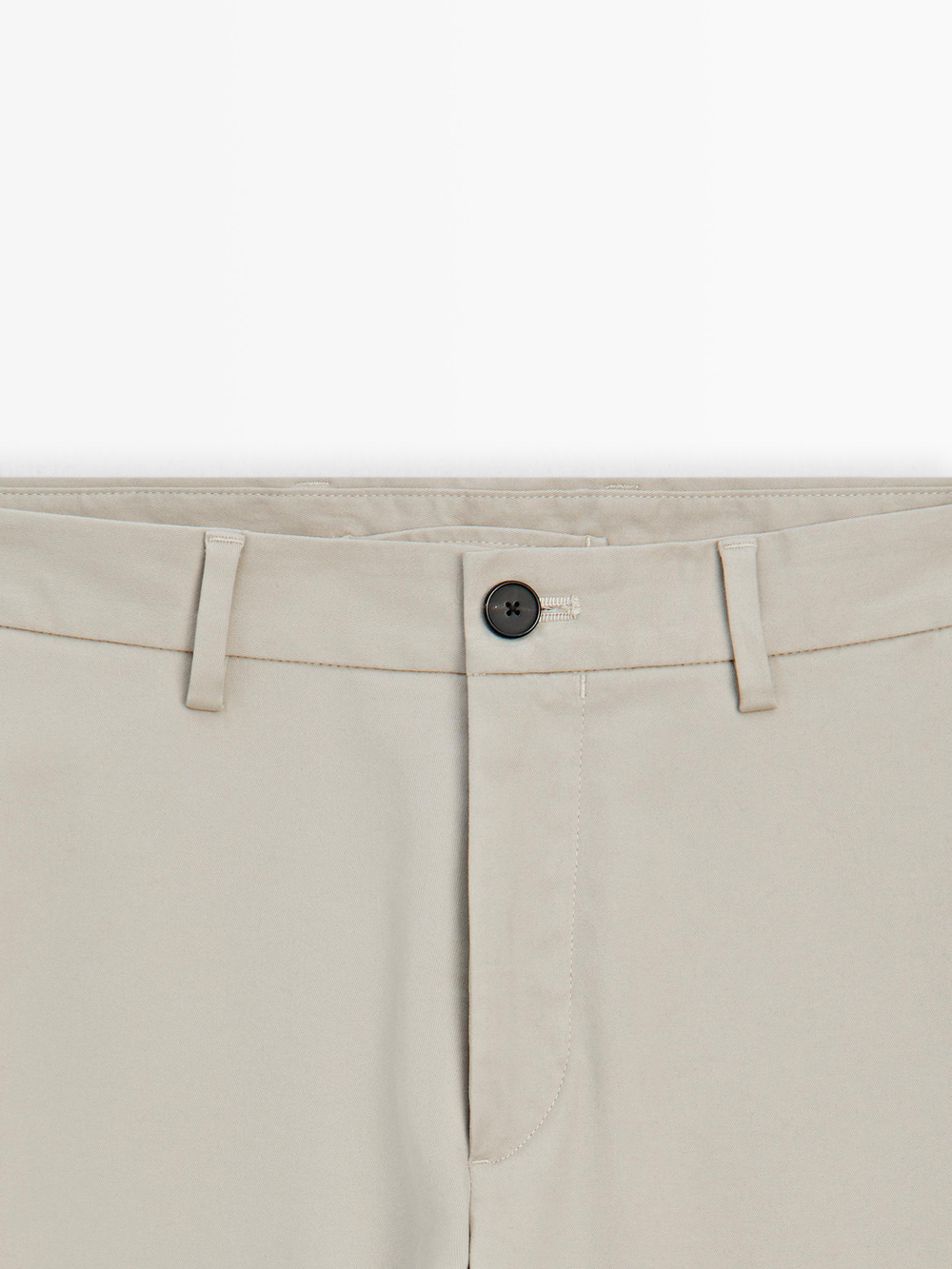 Massimo Dutti Зауженные брюки из хлопка, бежевый