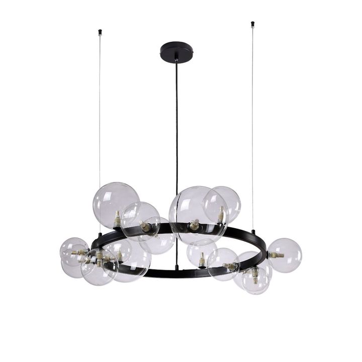 Подвесная люстра Crystal Lux Agata SP15 V2 Black/Transparente