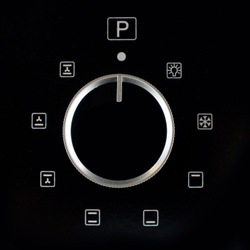 Электрический духовой шкаф встраиваемый GINZZU HOE-120 черный с конвекцией, 9 программ