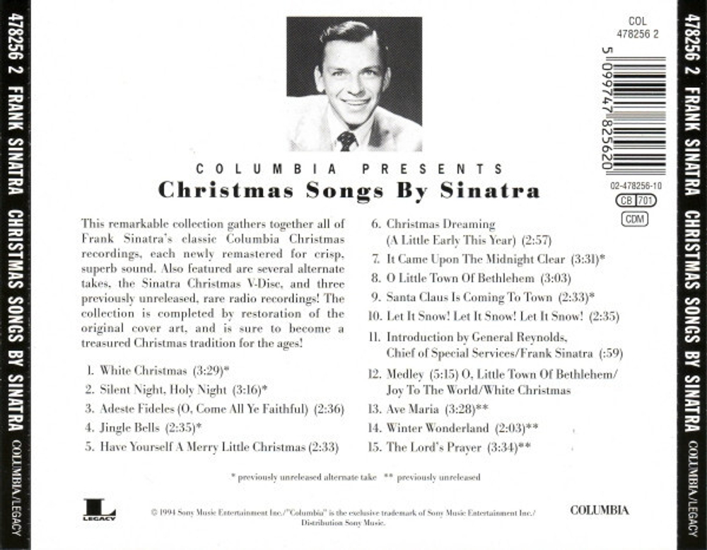 CD Frank Sinatra - Christmas Songs By Sinatra (Европа)