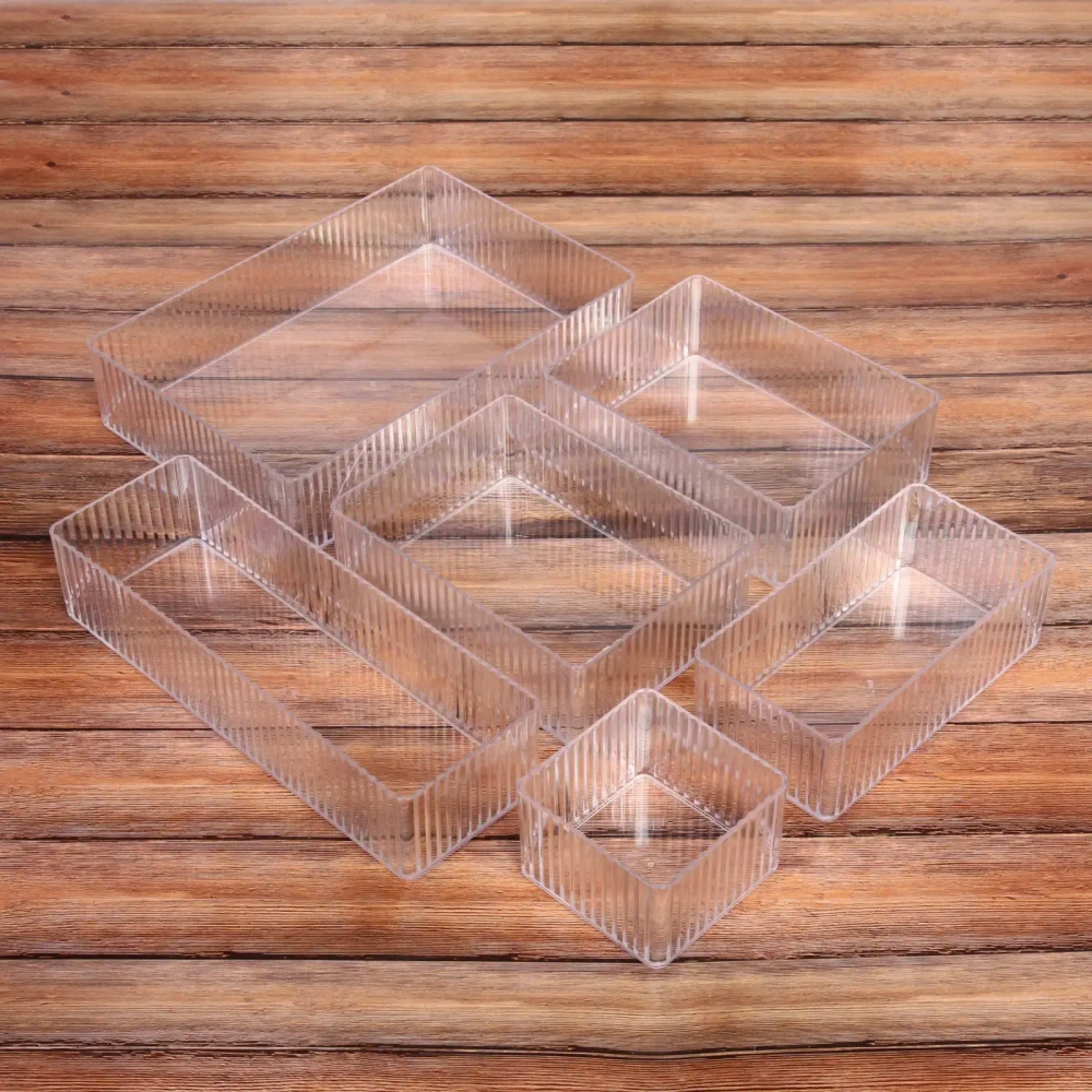 Система хранения - органайзеры в наборе 6шт «ЭДЭЛЬ», прозрачные, микс размеров