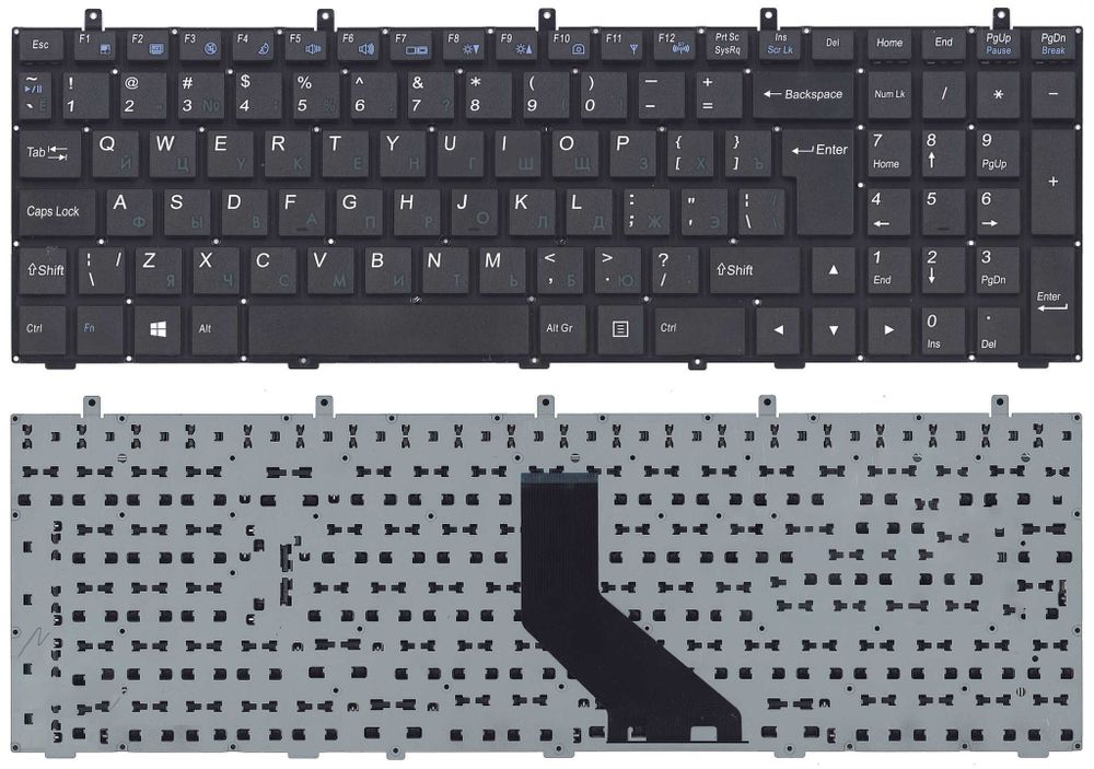 Клавиатура для ноутбука DNS Clevo P150EM P170EM P370EM P570WM K680S X511 X611 X711 X811 с подсветкой