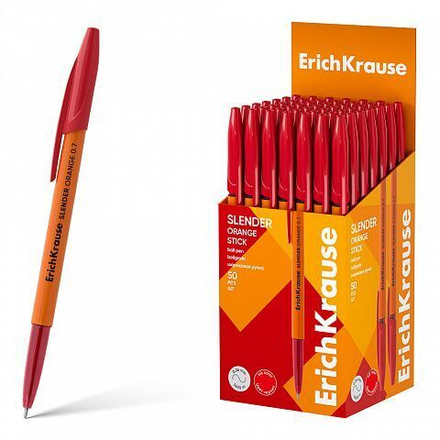 Ручка шар. EK Slender Stick Orange 0.7, Super Glide Technology, цвет чернил красный