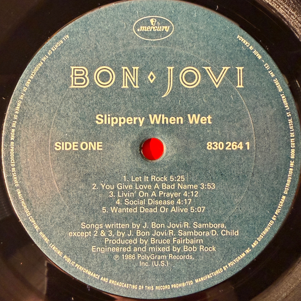 Bon Jovi – Slippery When Wet (Канада 1986г.)