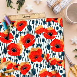 Ткань премиум бифлекс маковое иллюзорное поле