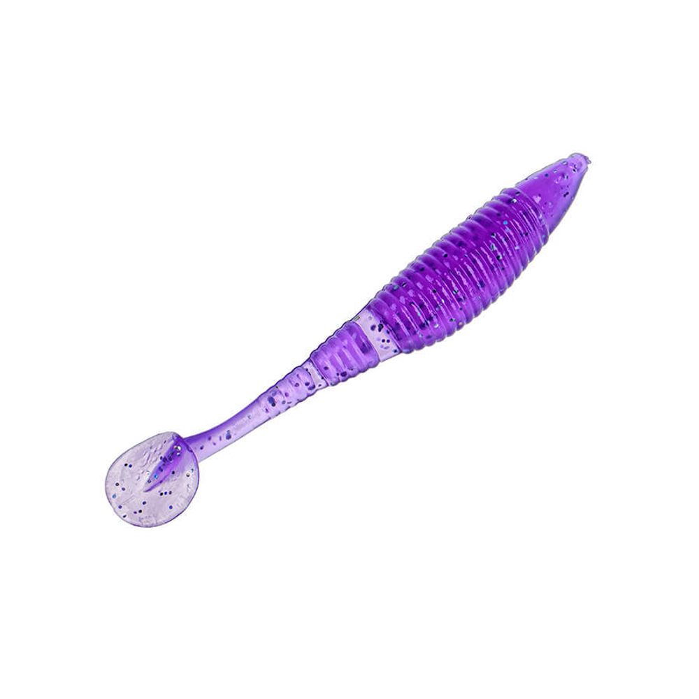 Приманка DS-WIBRA 100мм-4шт, цвет (610) фиолетовый, блестки серебрянные