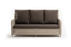 "Гляссе" диван трехместный из искусственного ротанга, цвет бежевый