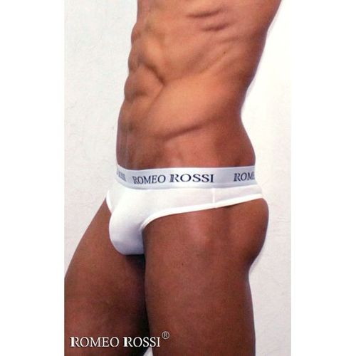 Мужские трусы стринги  c резинкой Romeo Rossi белые RR1006-01