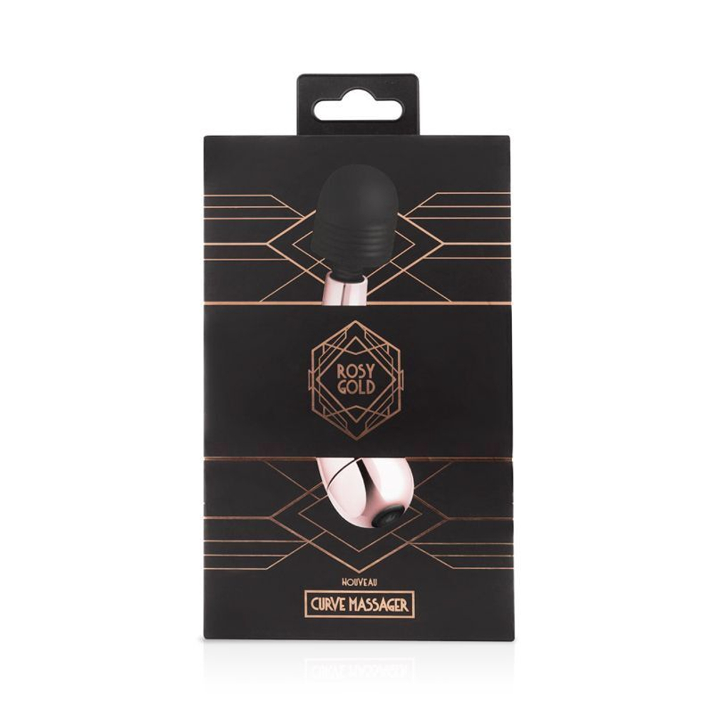 Золотисто-черный мини-вибратор Mini Curve Massager - 13 см. (Цвет: золотистый с черным)