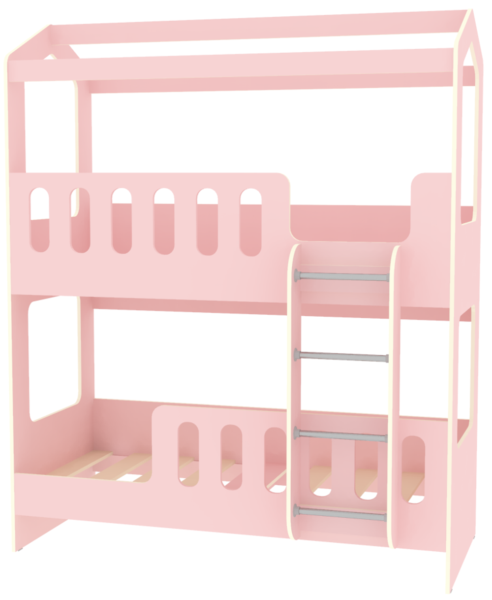 Двухъярусная кровать КарИВи ДС-17 80x160 Розовый
