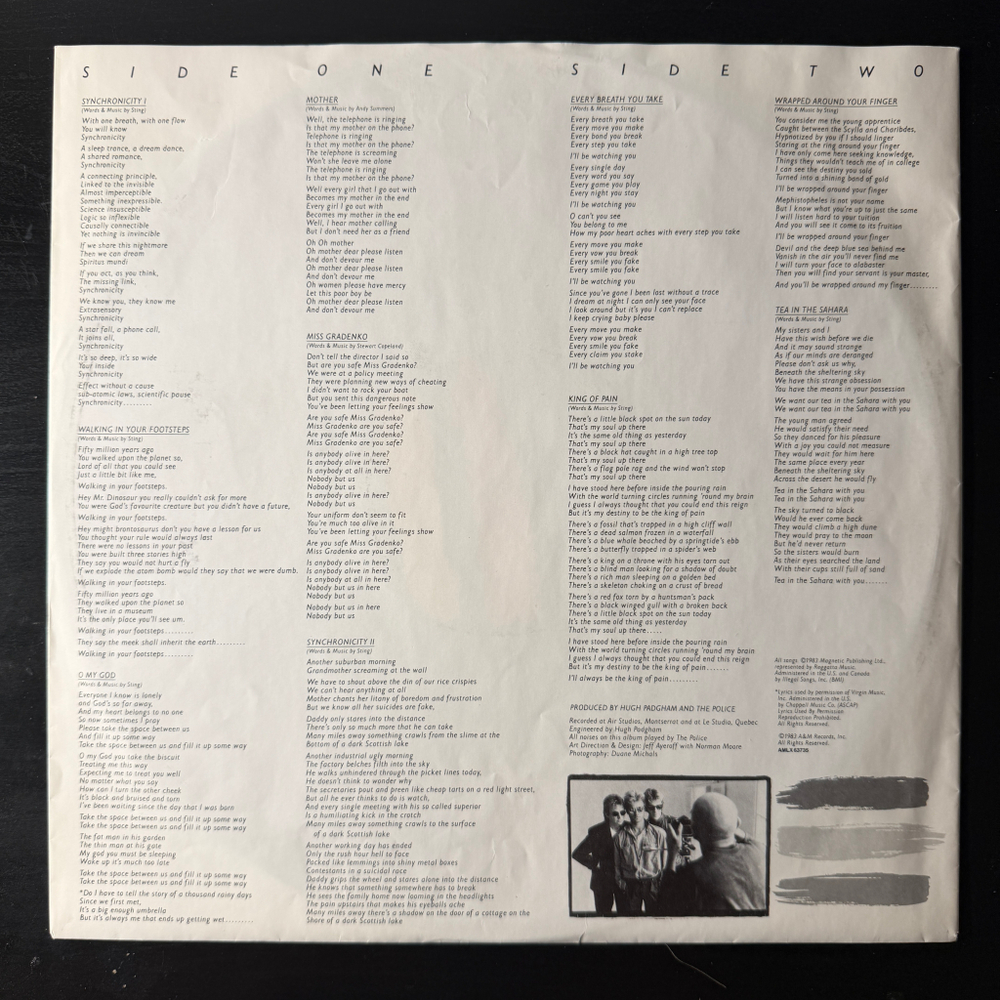 The Police ‎– Synchronicity (Голландия 1983г.)
