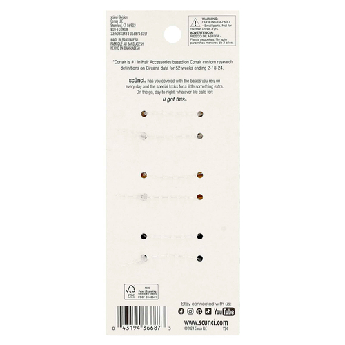 Scunci, Миниатюрные зажимы в виде когтей осьминога, 6 шт.